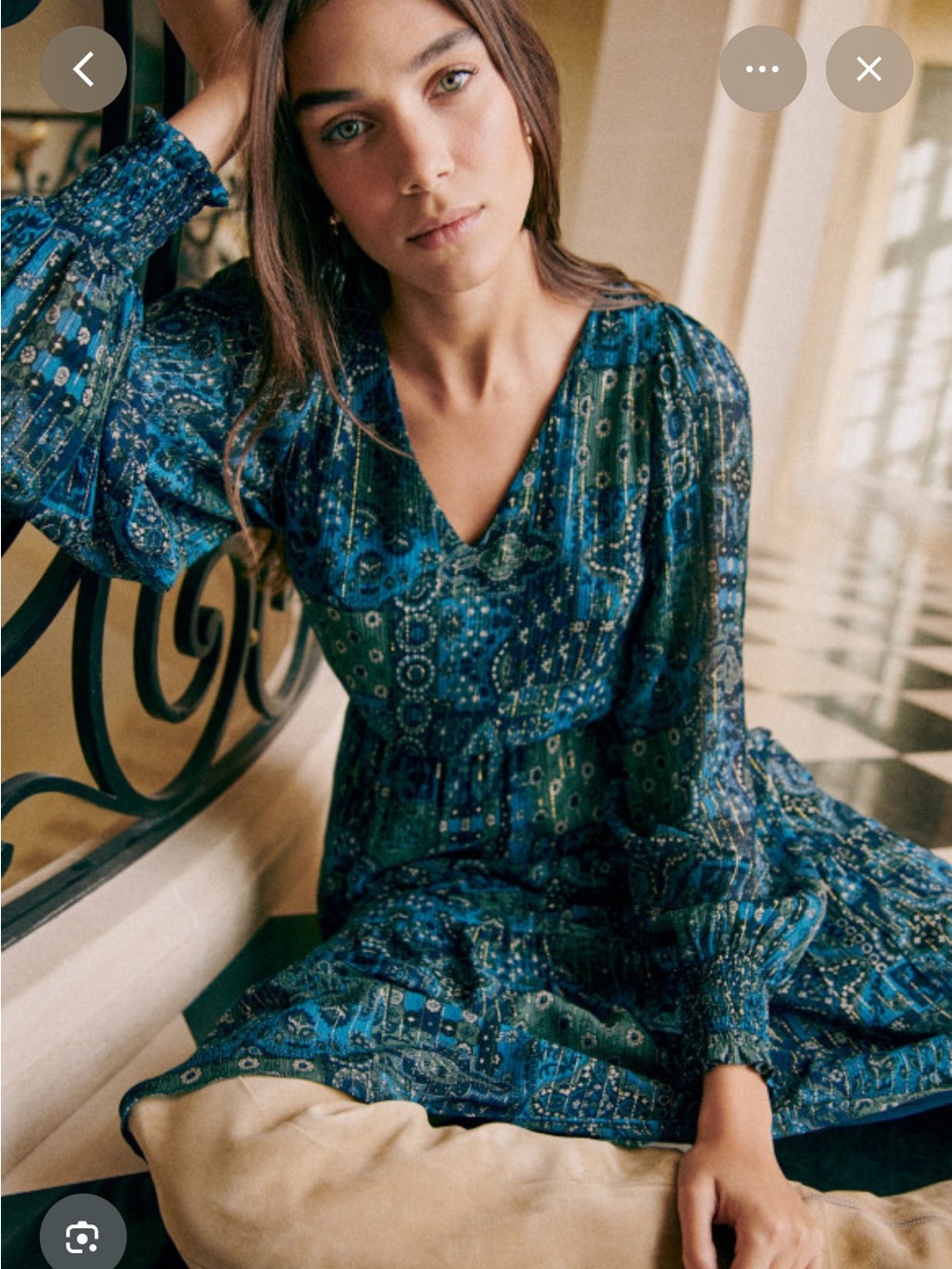 Sezane Prunelle Dress Arizona Blue - Size 38 / US6